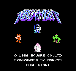 King's Knight title screen for NES